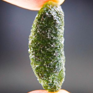 Moldavite - Drop - natural lower fragment (belly) shape - quality A+