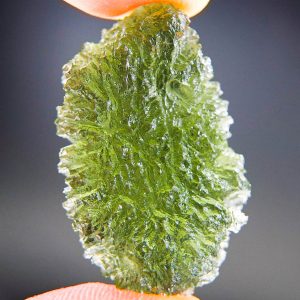 Moldavite - Drop - natural lower fragment (belly) shape - quality A+