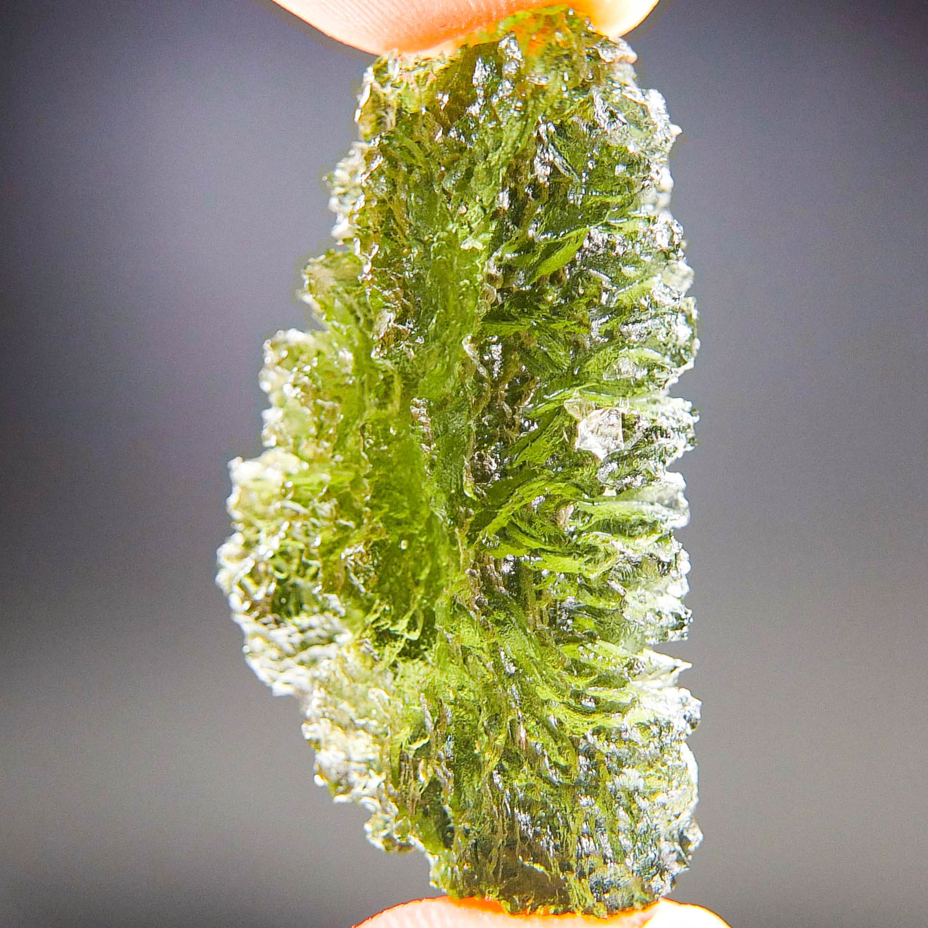 Excellent Moldavite - Drop - natural upper fragment shape - Shiny
