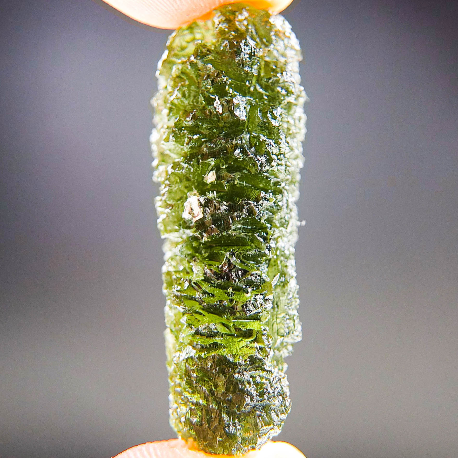 Excellent Moldavite - Drop - natural upper fragment shape - Shiny