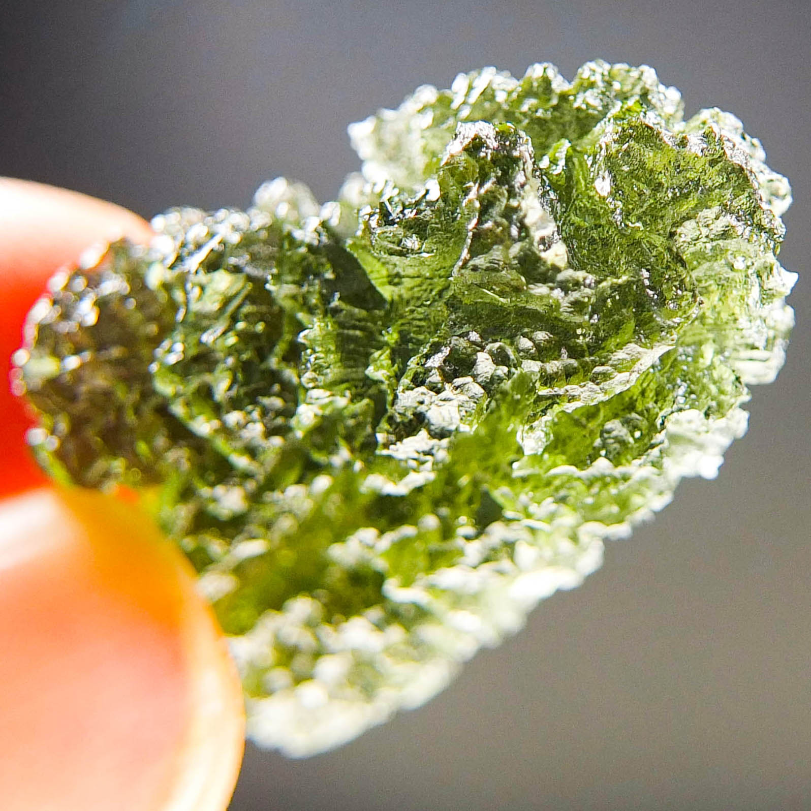 Excellent Moldavite - Drop - natural upper fragment shape - Shiny