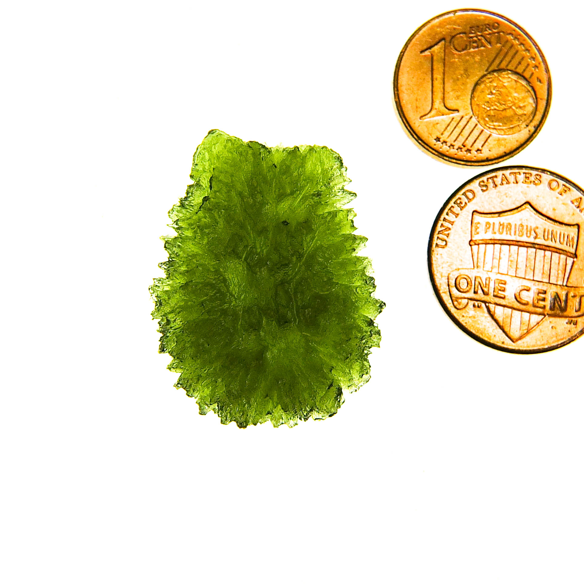 Moldavite - Drop - natural lower fragment (belly) shape - quality A+/++