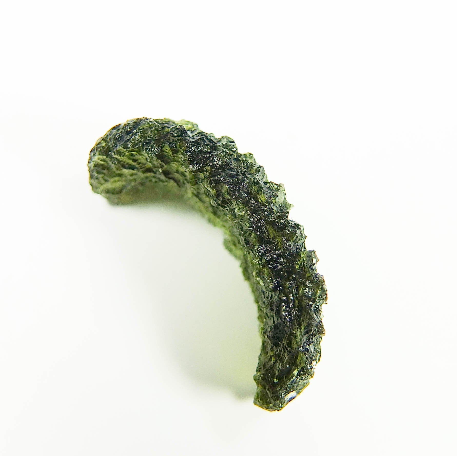 Moldavite - Hedgehog from Besednice - Uncommon shape