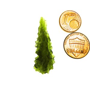 Investment Moldavite - Hedgehog from Besednice - Drop shape