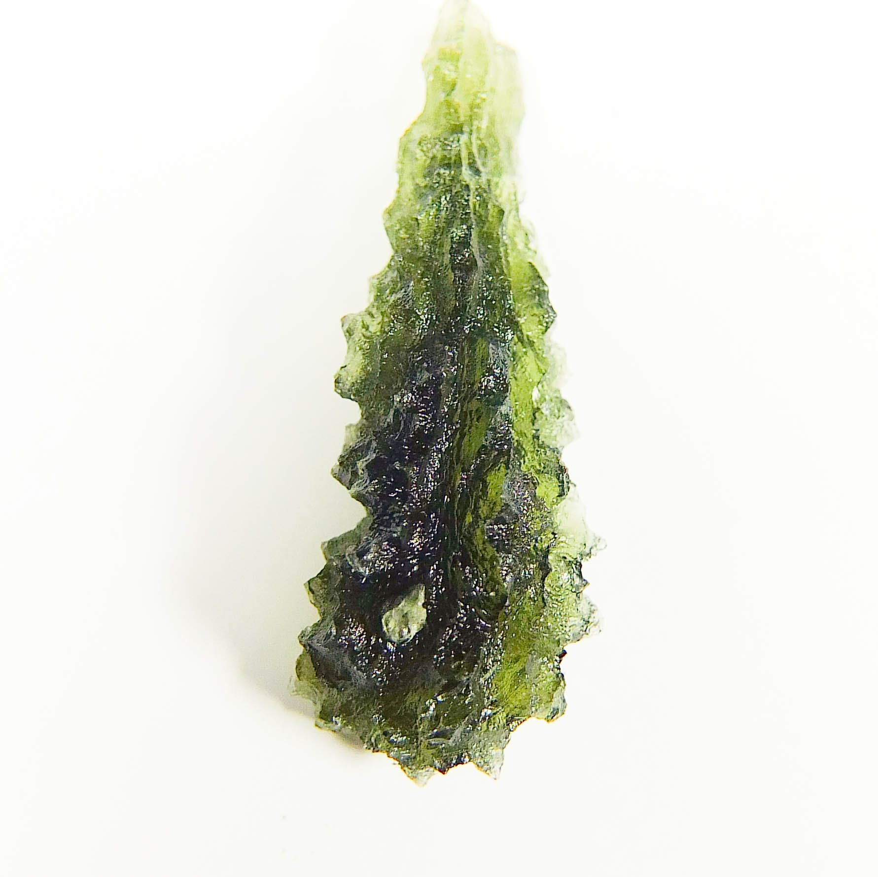 Investment Moldavite - Hedgehog from Besednice - Drop shape