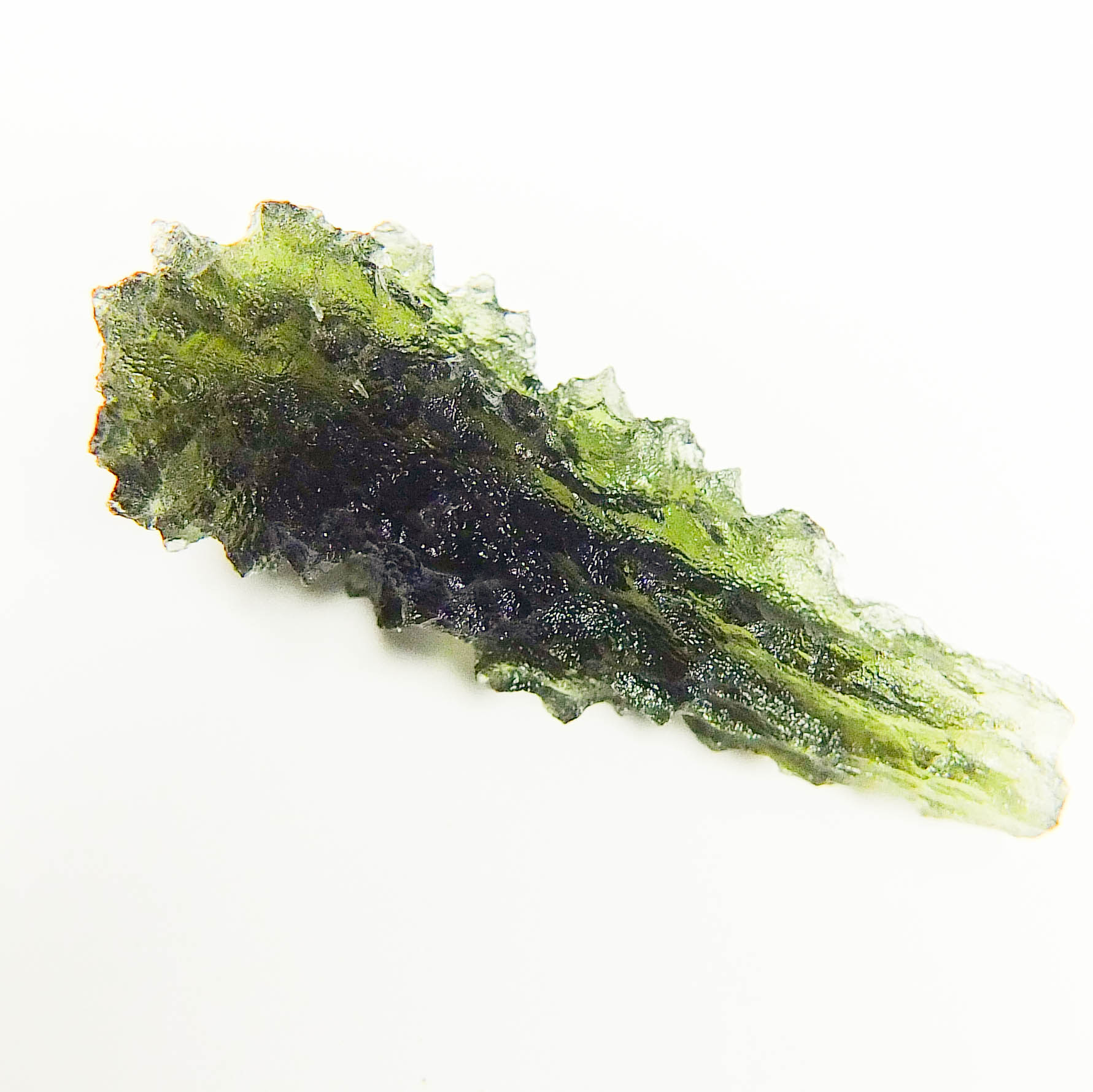 Investment Moldavite - Hedgehog from Besednice - Drop shape
