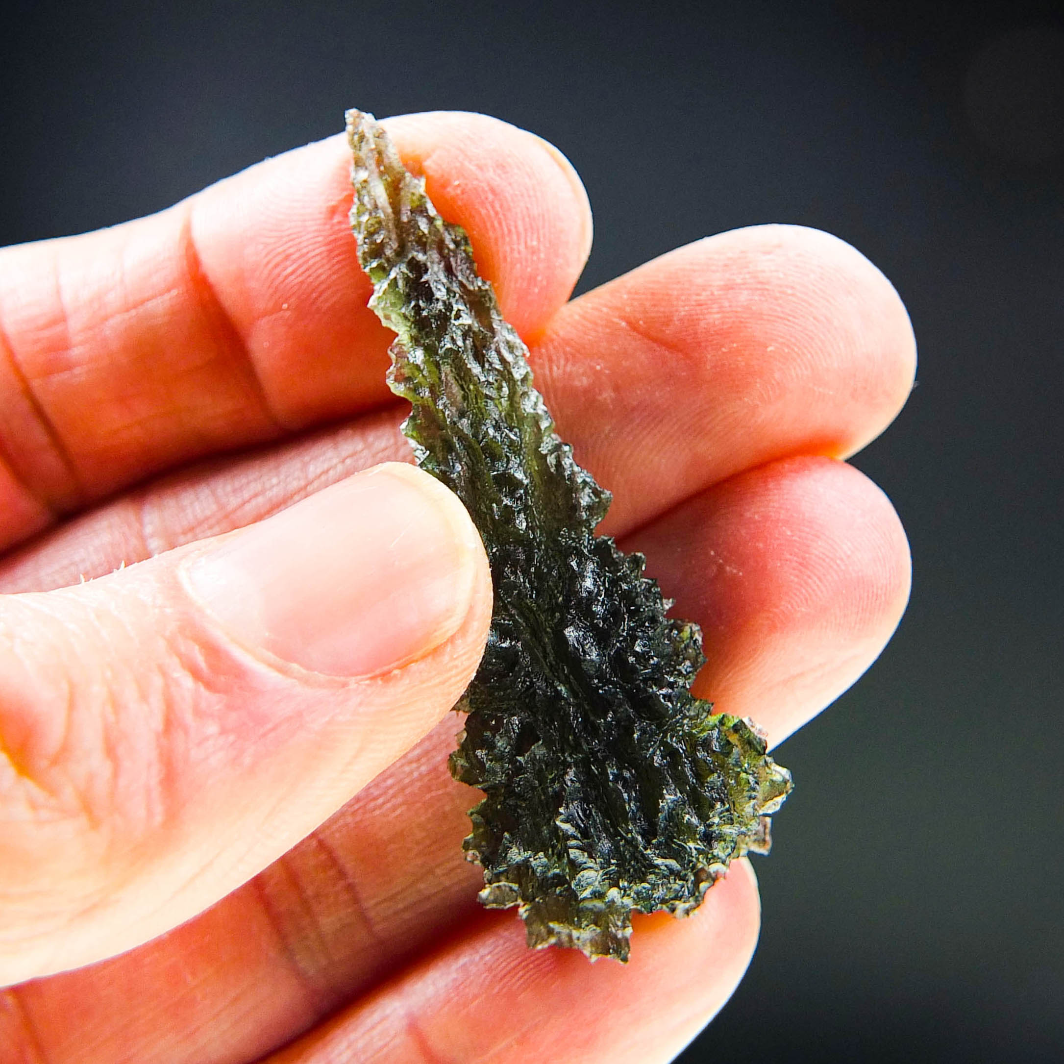 Investment Moldavite - Hedgehog from Besednice